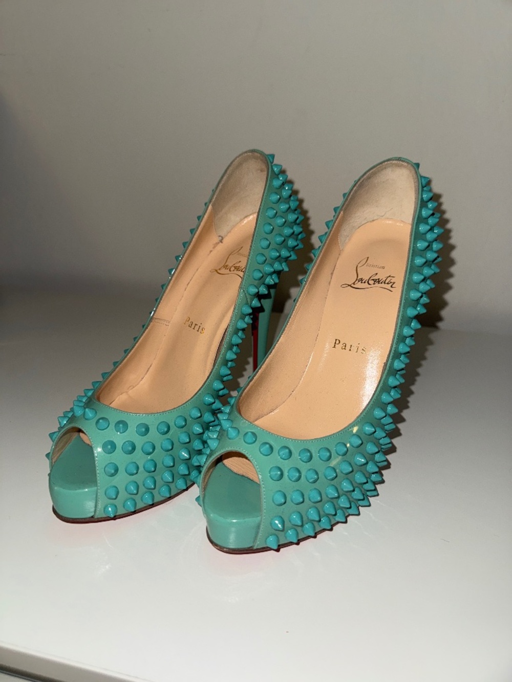 Christian Louboutin turquoise heels